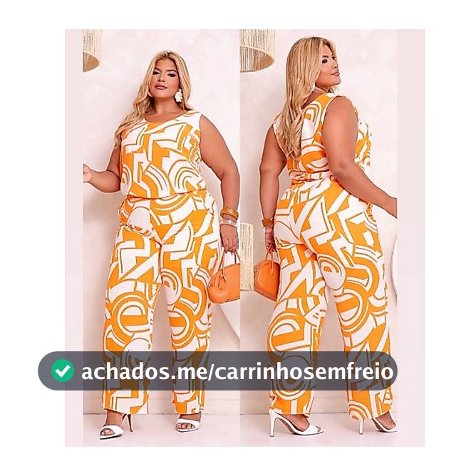 Conjunto feminino de calça pantalona com blusa regata plus size social