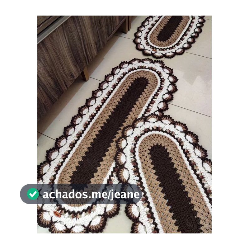 jogo de cozinha tapete em crochê para decorar sua casa passadeira tapete cozinha ou sala