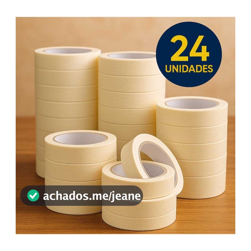 Kit 24 Rolos Fita Crepe 19mm x 10m para Pintura e Mascaramento  Kits com 24 rolos