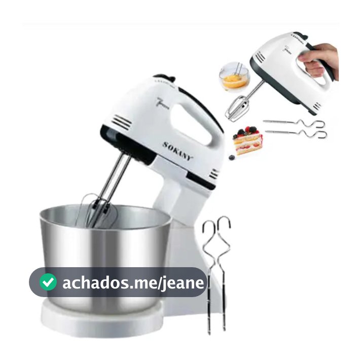 Batedeira com Pote Portátil 100w 127v Doméstica Bolo Massas Pães