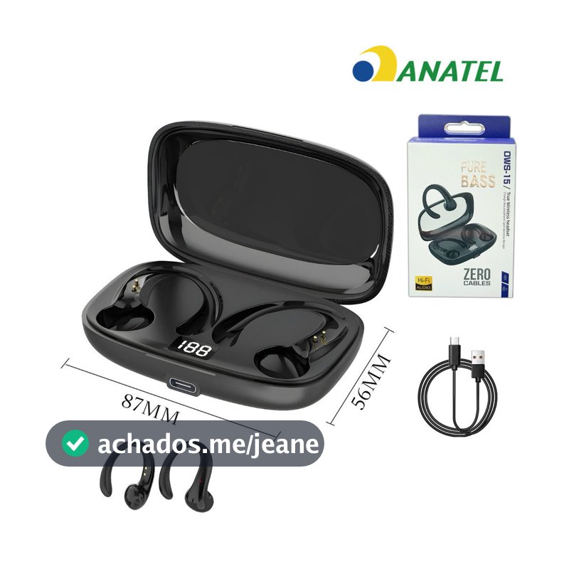 OWS-15 Fones De Ouvido Sem Fio Bluetooth Fone Com Microfones Alta Fidelidade Som Estéreo Toque Inteligente Esportes