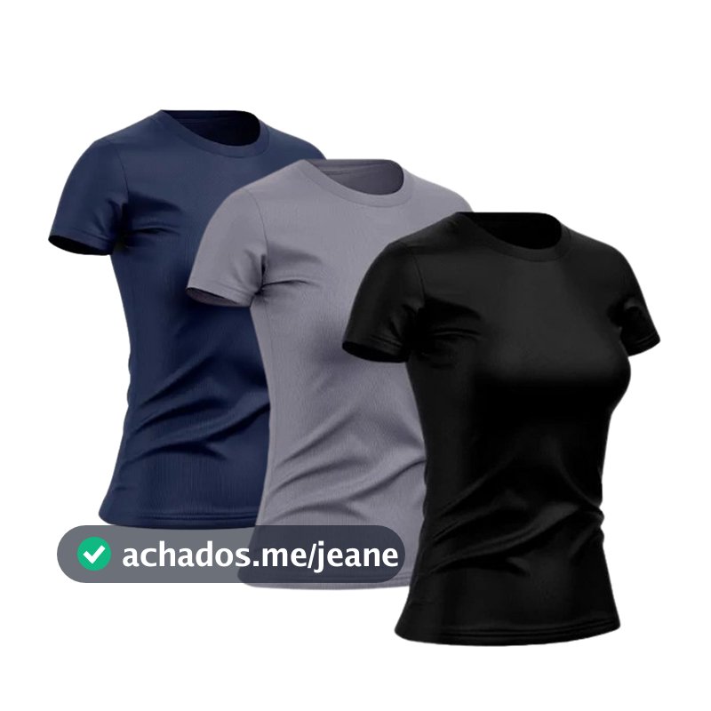 Kit 3 Camisetas Dry Fit Feminina Academia Treino Corrida Proteção UV Premium