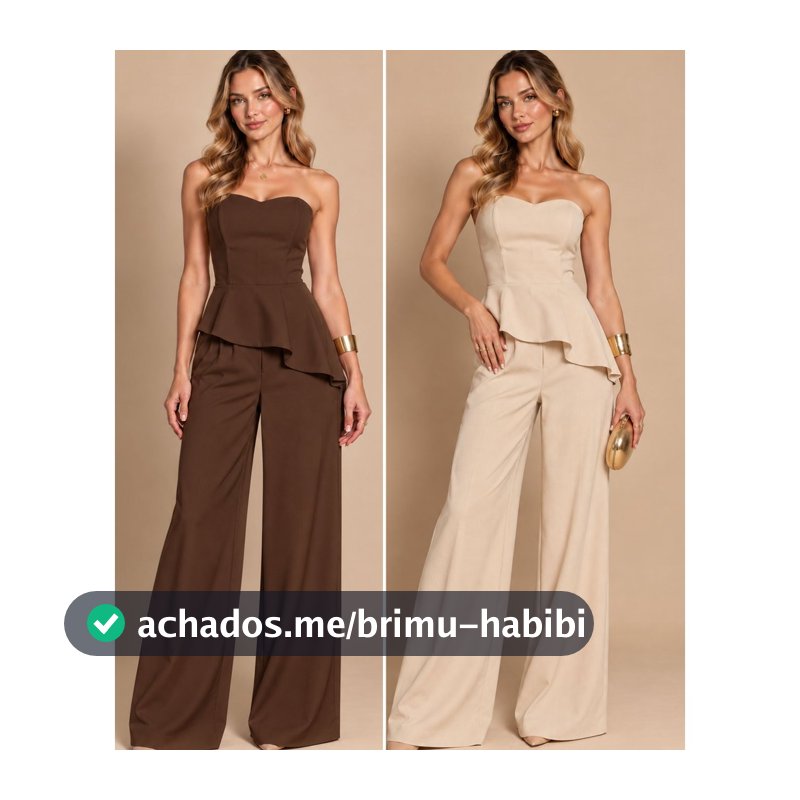 Conjunto Lorena Tomara que Caia Sensorial Amarração nas Costas e Calça Pantalona