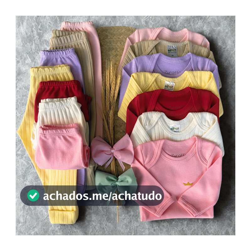 Kit 12 Peças Canelado Liso Menina Menino Verão Primavera Bebê Baby Color Inverno Boho