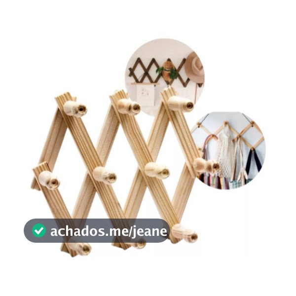 Cabideiro De Parede Organizador Sanfonado Roupa Chapeu Bolsa