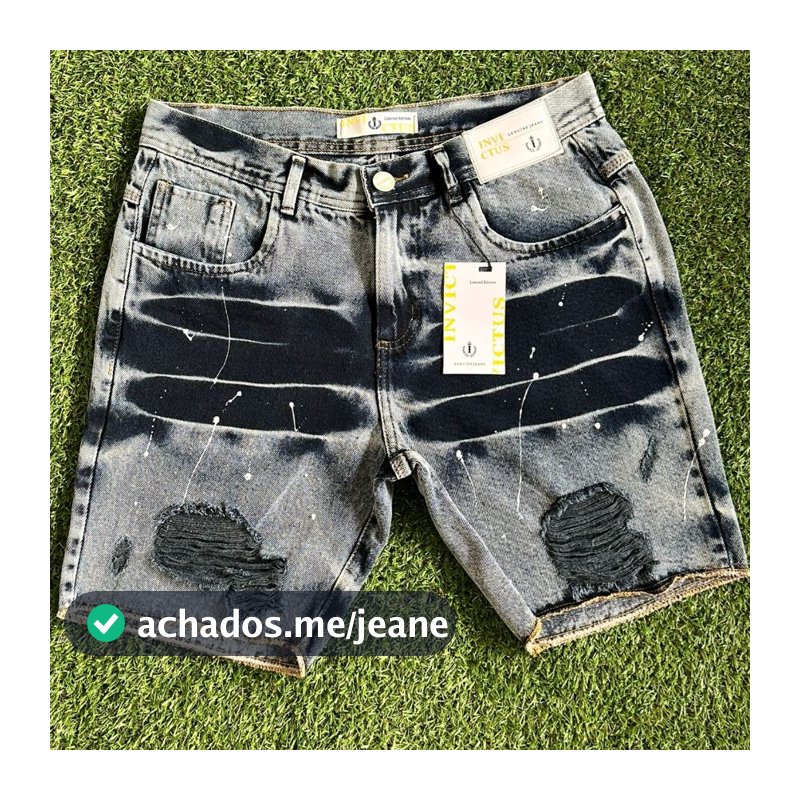 Bermuda Masculina Jeans Curta Estilo Jogador Original 100% Algodao Pigmentada e Com Muito Estilo