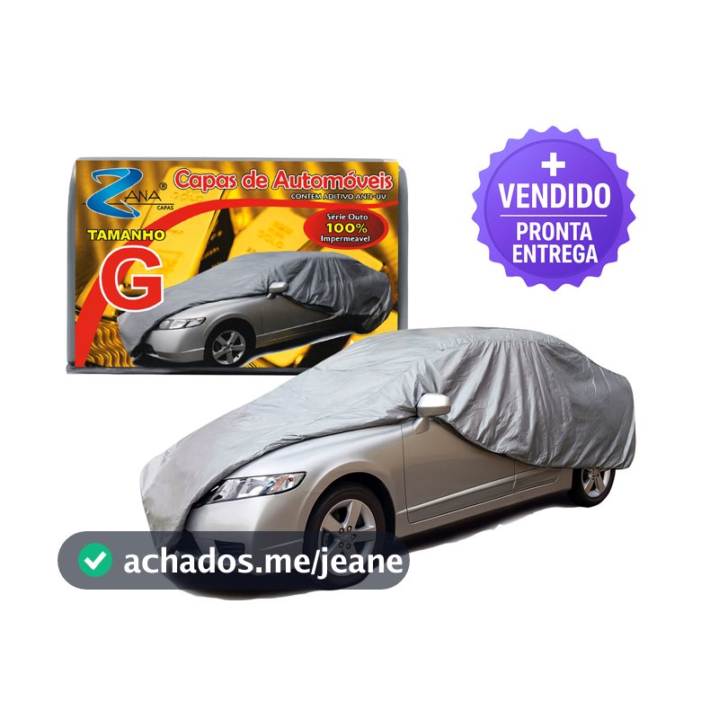 Capa Automotiva Impermeável Tamanho G para Carro Proteção Contra Sol Chuva Poeira e Raios UV