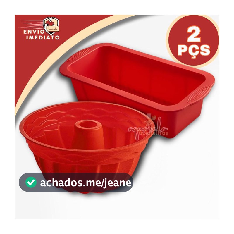 Kit 2 Forma Antiaderente de Silicone Para Assar Bolos Pães Pudim Assadeira Confeitaria Criativa