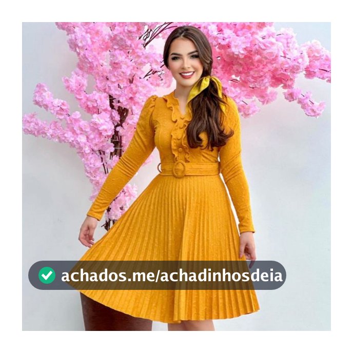 Vestido Lais Feminino Midi Manga Longa Plissado em Malha Jacquard com Cinto