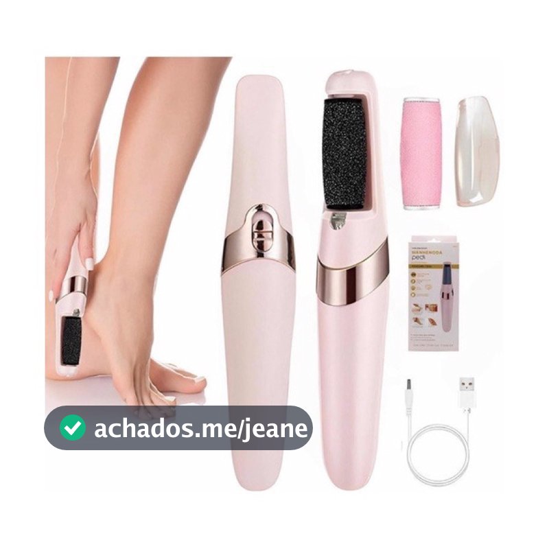 Lixador de Pé Elétrico - Esfoliador Tira Calos Pedicure Portátil Marisa Lixa Elimina Calo Portátil Usb Pilha