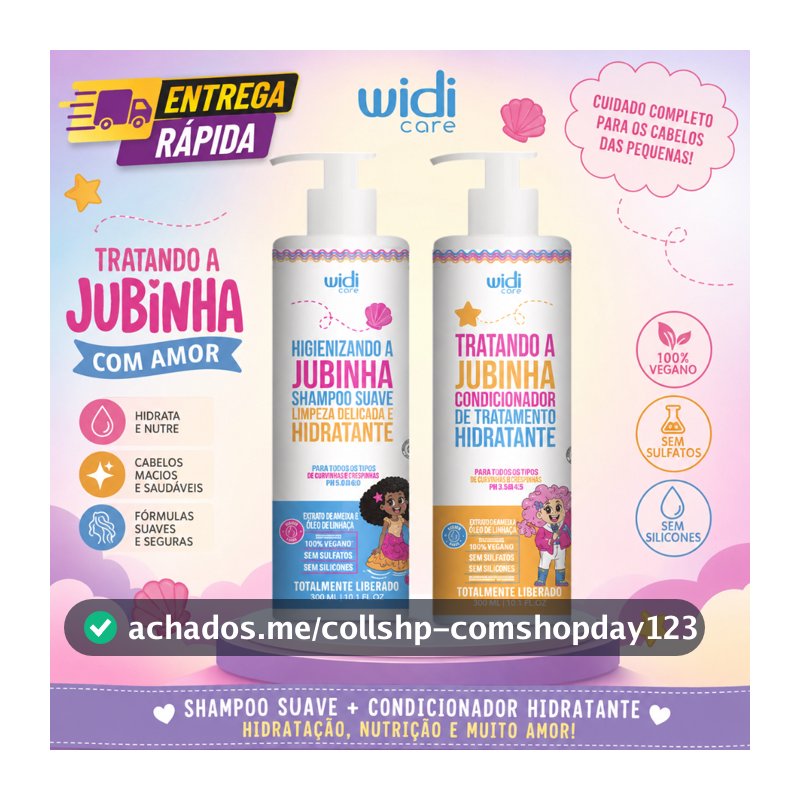 Kit Jubinha Shampoo 300ml + Condicionador 300ml Widi Care