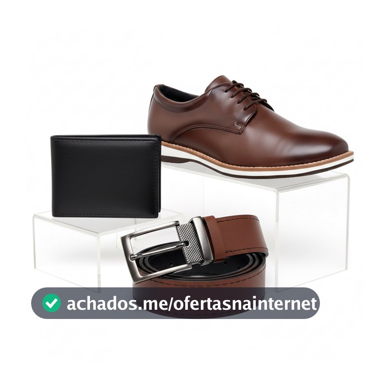 Kit Sapato Casual Masculino Cinto Carteira Preto Marrom Oxford Couro Casamento Sapatenis Mocassim Elegante Confortável