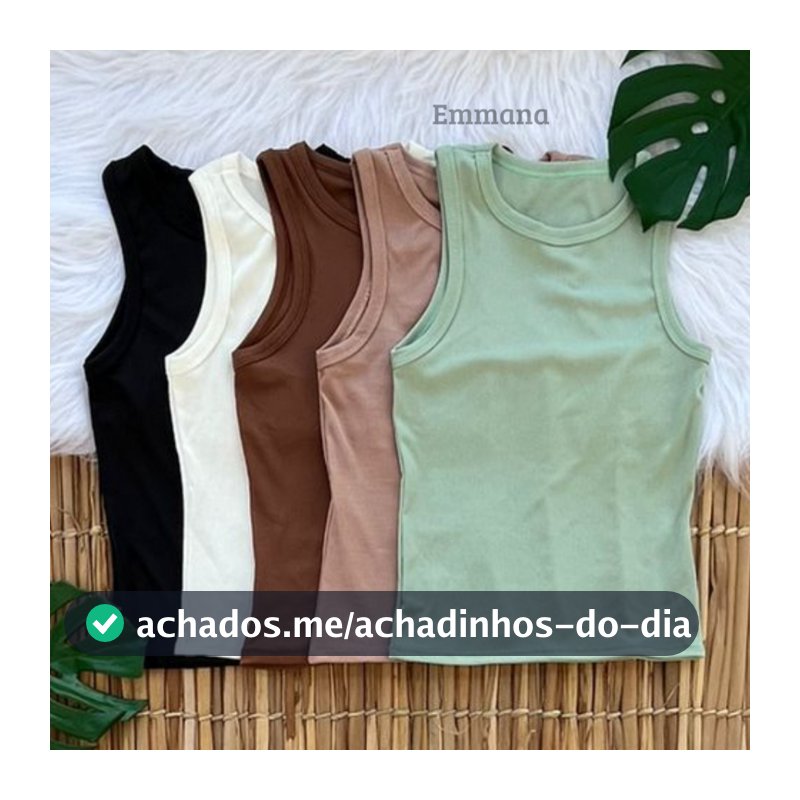 Kit 5 Regata Canelada Feminina Lisa Blusa Básica Camiseta Casual