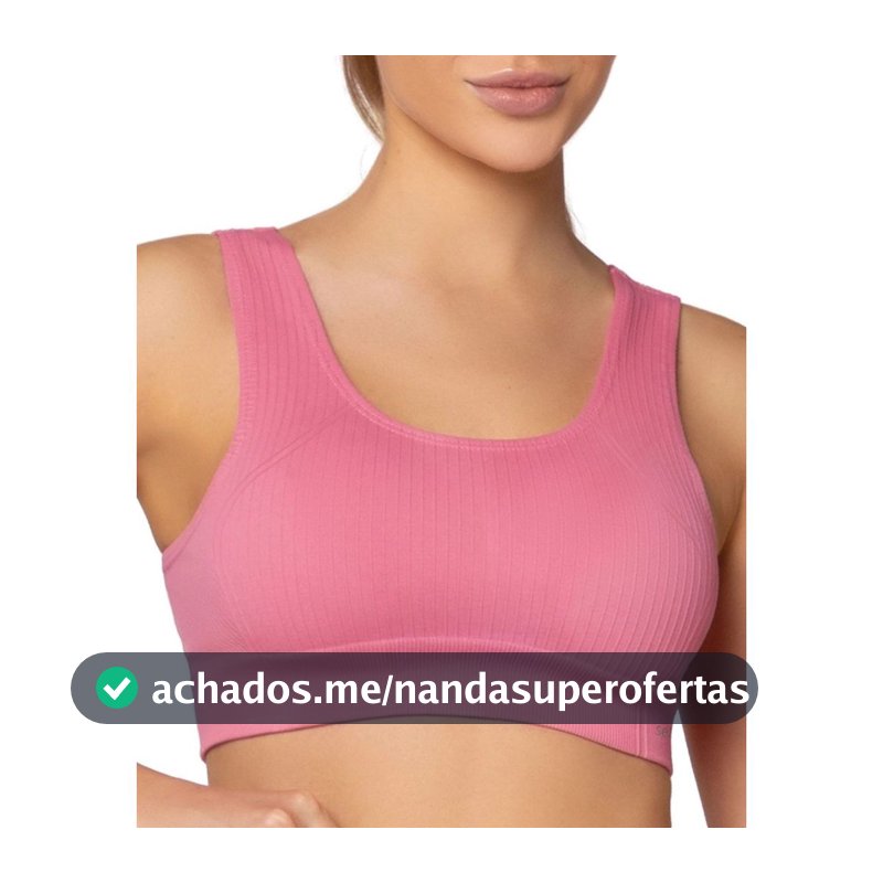 Top Selene 20921 Feminino Poliamida Sem Costura Sem Bojo Alta Sustentação Reforçado Fitness Macio
