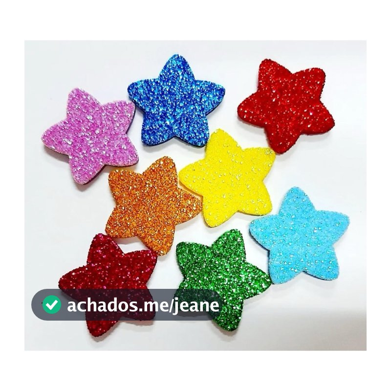 Estrelinhas EVA Glitter 3,5cm - 10 Cores - Pacotes com 20 / 40 / 60 Unidades - Artesanato e Decoração