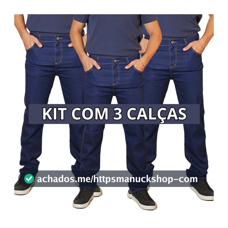 Kit 3 Calças Jeans Masculina Para Trabalho/Passeio Envio Imediato Barata Preço Promocional Promoção
