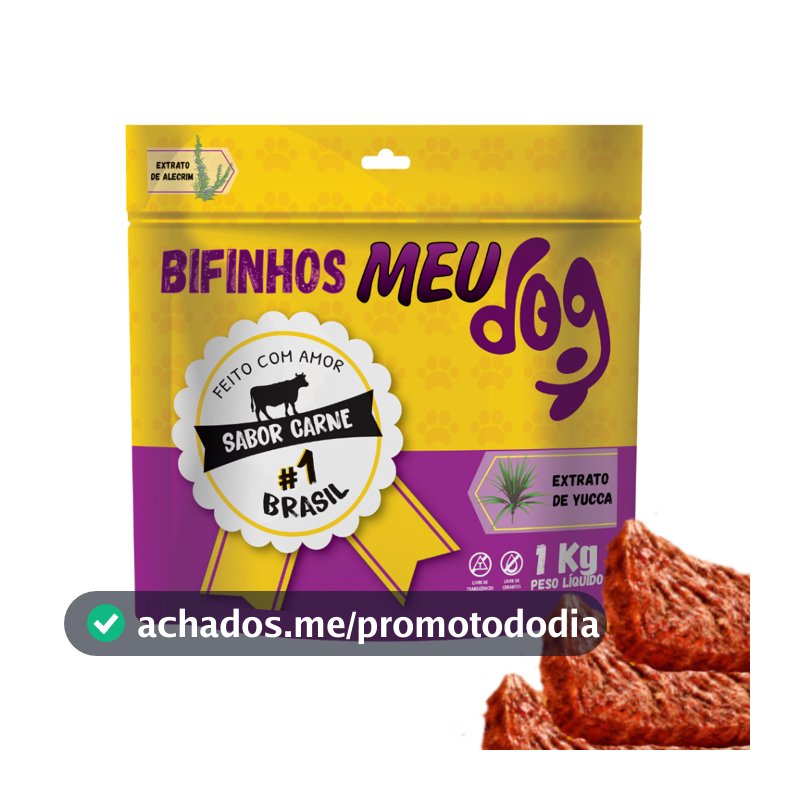 Petisco para cachorro bifinho Meu Dog 1Kg sabor Carne