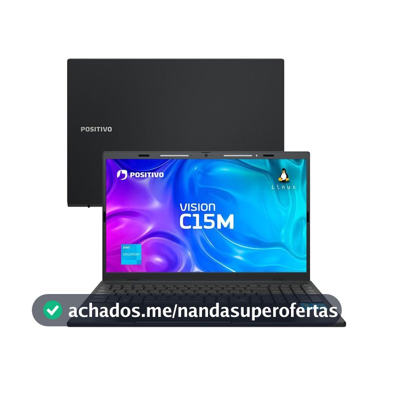 Notebook Positivo Vision C15M Intel Celeron N4500 Linux 8GB RAM 256GB eMMC 15.6" IPS