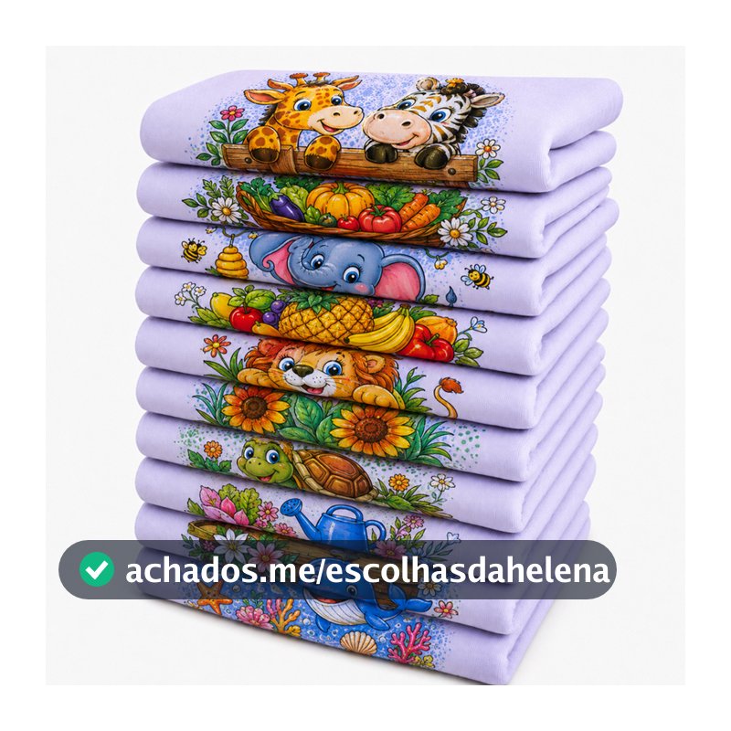 Kit 10 Pano De Prato Grande 45x75 CM Pano de Copa E Cozinha Estampado Algodão 10 Unidades