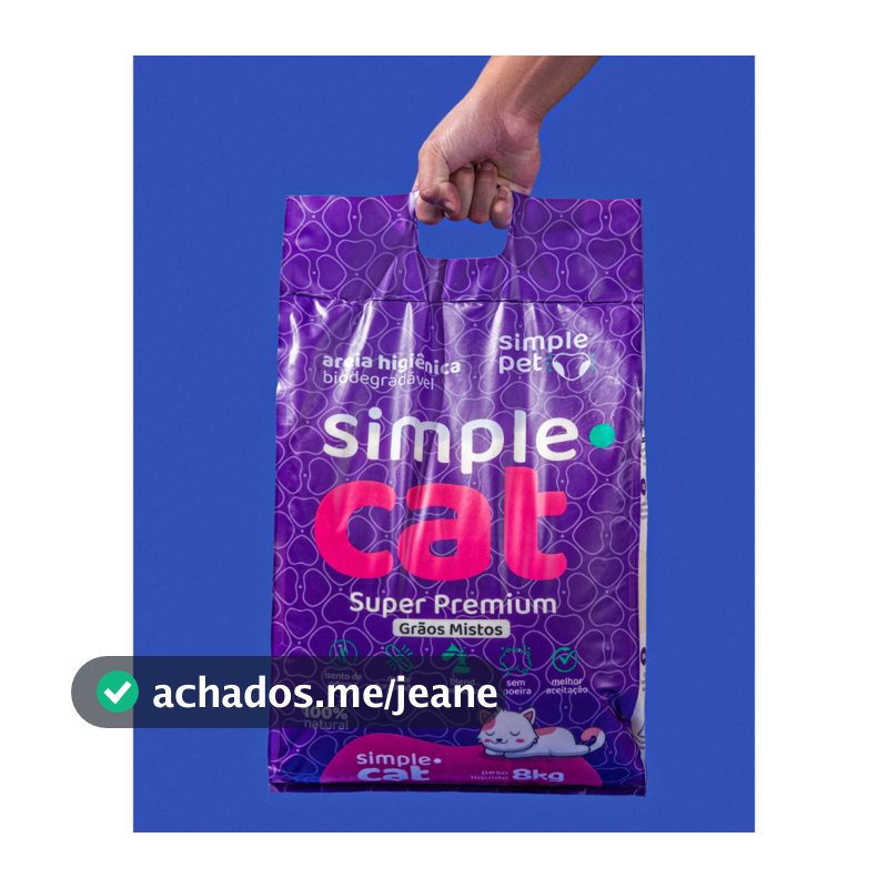 Areia Higiênica para Gatos 8kg – Simple Cat Grãos Mistos Biodegradável