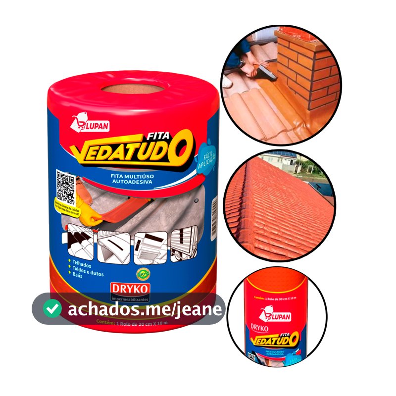 Manta Asfáltica Terracota Telhado Auto Adesiva- 20cm X 10m