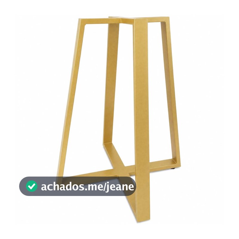 Base De Mesa Design Moderno Em Aço  carbono P/ Tampos de Pedra Vidro Madeira Monaco promoção