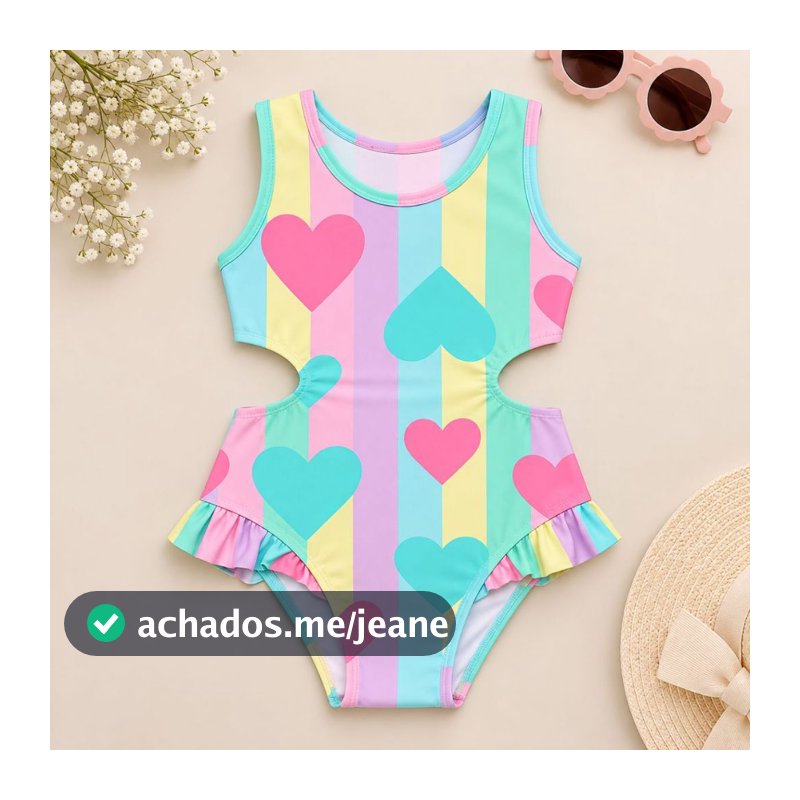 Maiô Biquini Infantil Feminino Menina Verão Moda Praia Piscina Natação Confortável Estampado