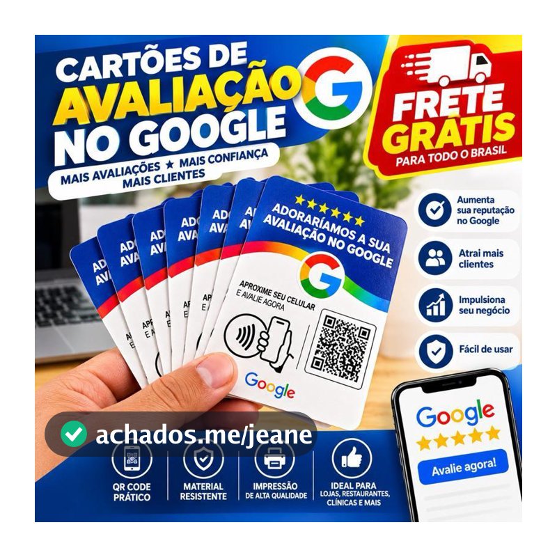 Kit 2 Plaquinhas NFC/ Avaliação Google 10x10cm Tecnologia NFC Passiva Sem Bateria Ideal para EstabelecimentosComerciais