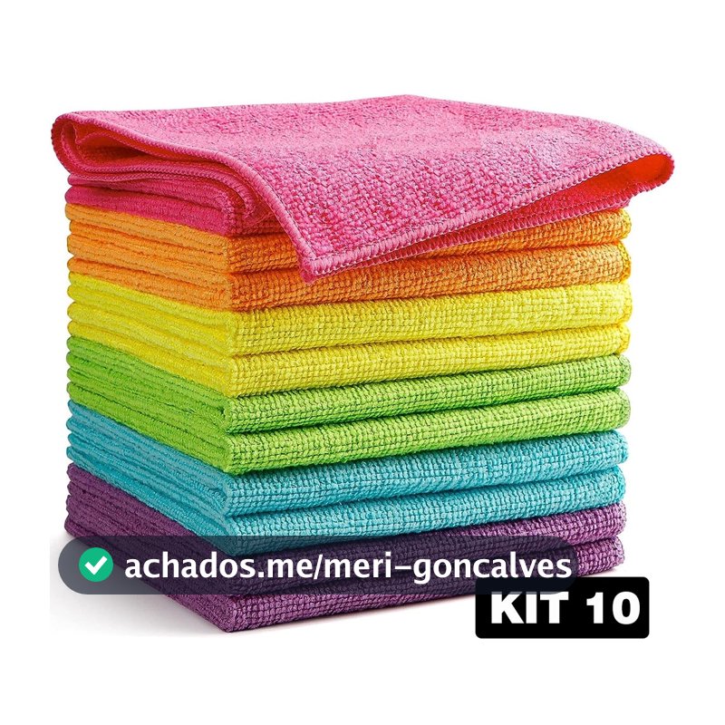 Kit 10 Panos De Limpeza Microfibra alta absorção Multiuso