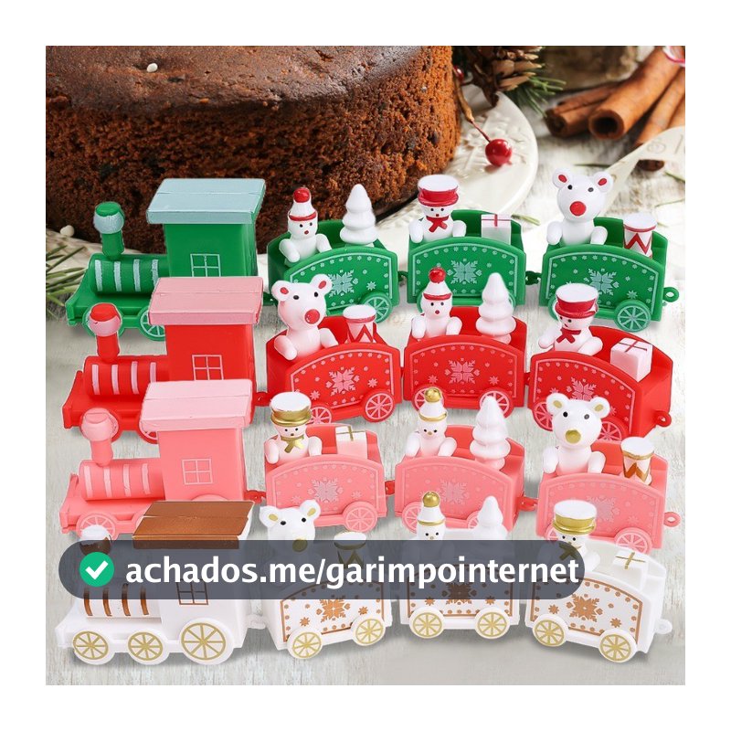 Enfeites De Trem De Natal-Brinquedo Plástico Navidad-Presente De Ano Novo Infantil-Decoração De Mesa De Feliz Enfeite