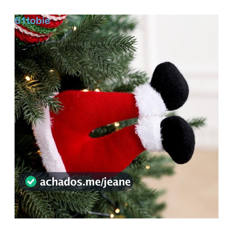 TOBIE Topper De Árvore De Natal , Calças Listradas Recheadas Pernas De Elfo Papai Noel Exclusivas E Fofas Macias