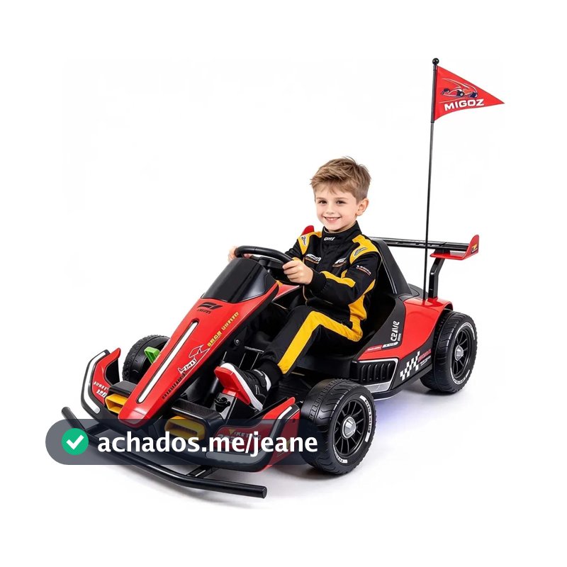 Mini Carro Elétrico Infantil Kart Speed 12V 7Ah com Controle Remoto 2 Motores Carrinho de Corrida para Crianças