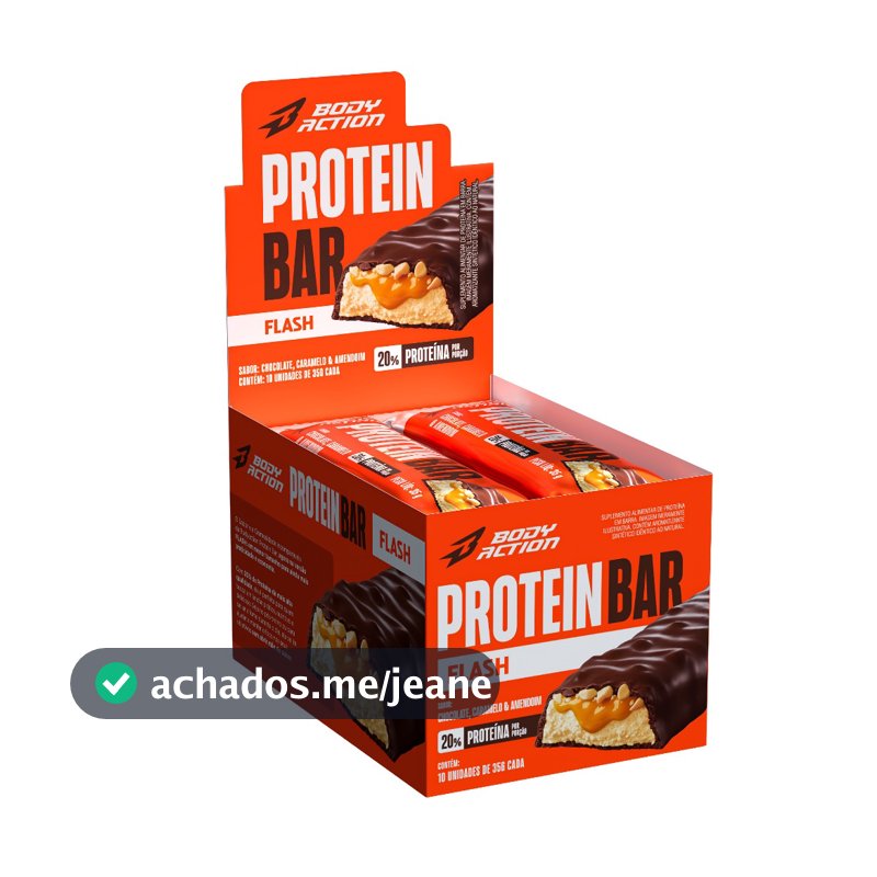 Barra de Proteína Snacks Protein Bar Flash 35g 10 Unids Bodyaction