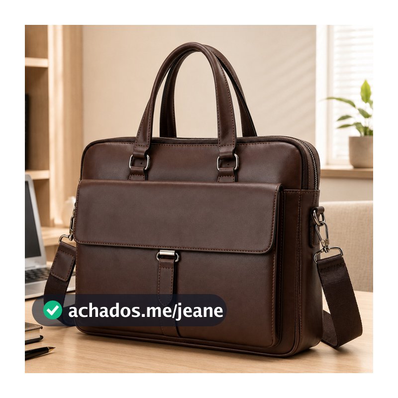 Bolsa Masculina Executiva Grande para Notebook 15,6 Pasta de Trabalho Tiracolo Social com Alça Removível