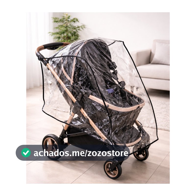 Capa de Chuva Para Carrinho de Bebê Protege de Vento Poeira Sereno Tamanho Universal Grande