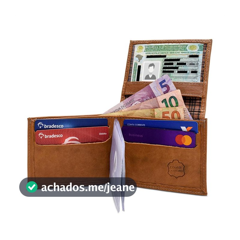 Carteira Masculina Slim Em Couro Legitimo Com Plastico