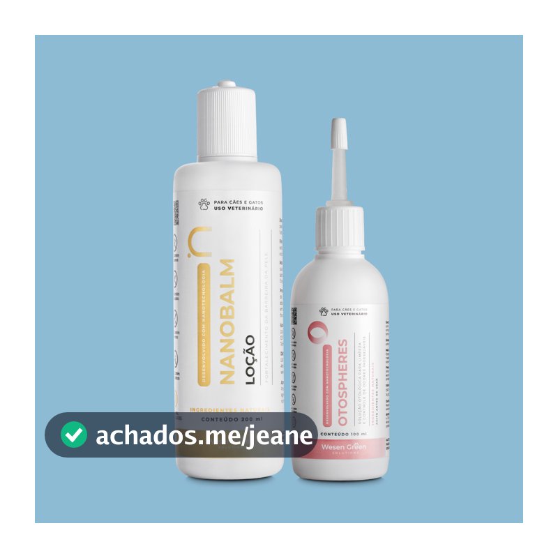 Nanobalm 200ml + Otospheres 100ml Wesen Green | Cuidado para Pele Sensível e Higiene do Ouvido – Cães e Gatos