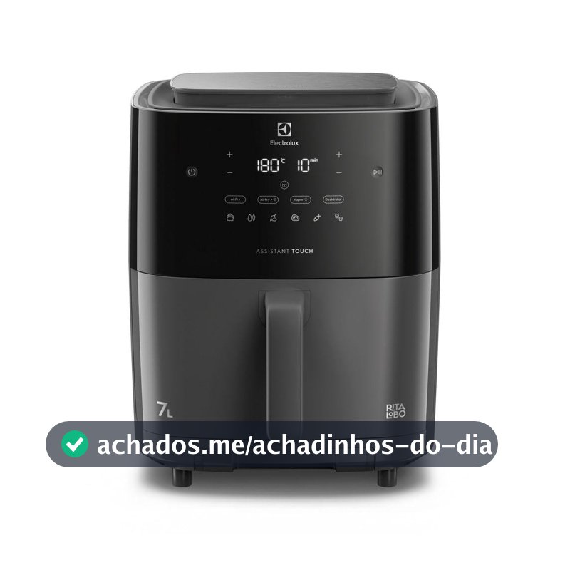 Air Fryer Electrolux por Rita Lobo 7L Digital Cinza Expert c/ Vapor e Autolimpeza 1700W (EAF180)
