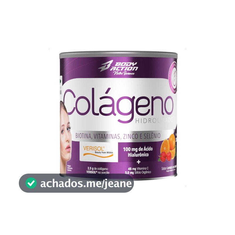 Colágeno Hidrolisado Verisol + Acido Hialurônico 200g Pele Beleza - Zero Açúcar Glúten