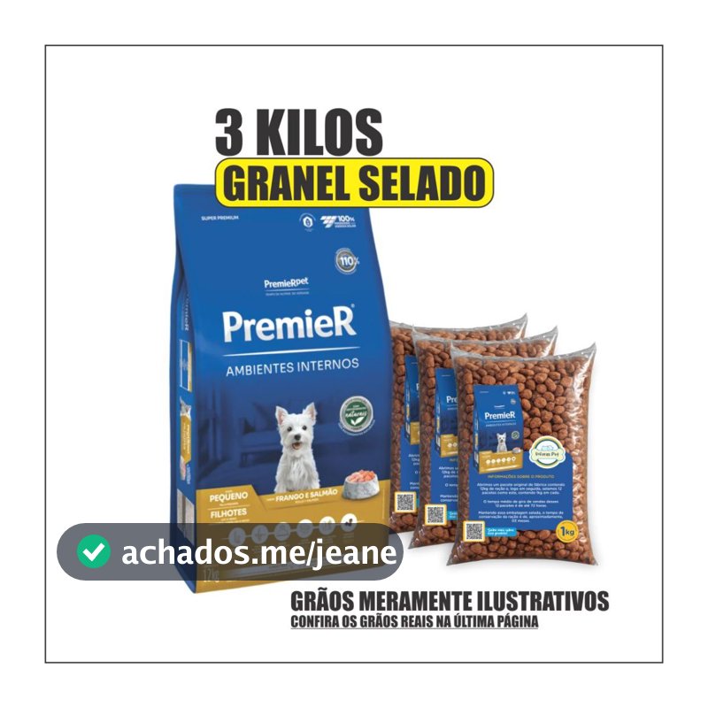 Premier Raças Pequenas Ambientes Internos Filhotes Granel Selado Ração Super Premium Cães