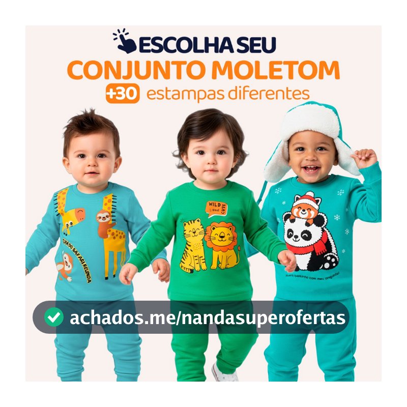 Conjunto Moletom Bebê Menino Baby Blusa e Calça Manga Longa Roupa de Frio Inverno Masculino Agasalho com Estampado L16