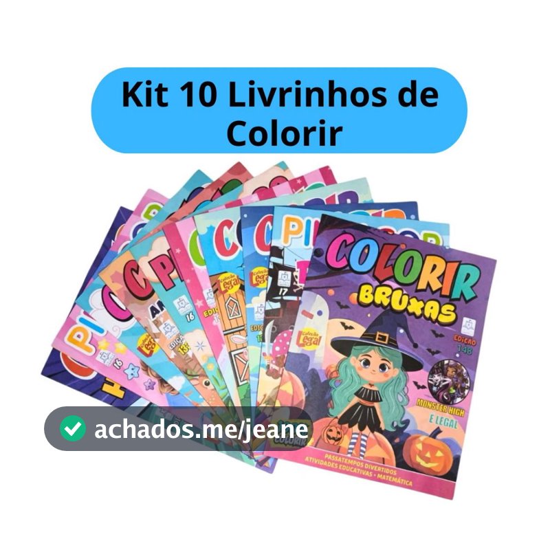 Kit 10 Livrinhos Revistinha Educativo de Colorir Kit Lembrancinha Festa Infantil