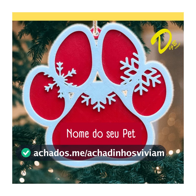 Enfeite de Árvore de Natal Pet Cachorro Nome Personalizado Ornamento Festas Várias Cores