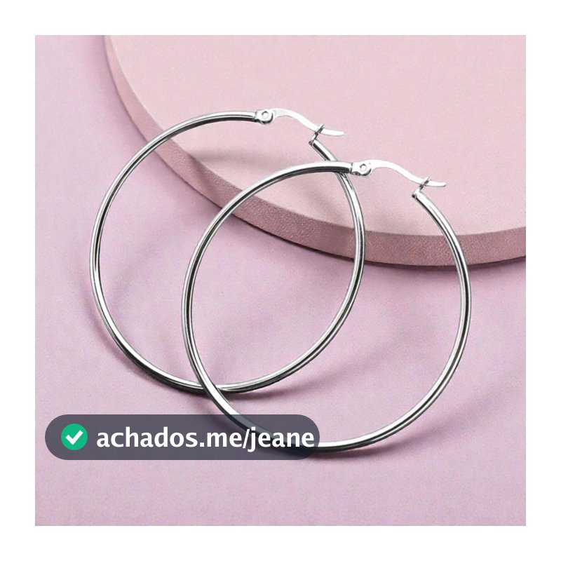 Brinco Argola de Aço Inoxidável 316L Tamanho Médio e Grande Prata Antialérgico Feminino