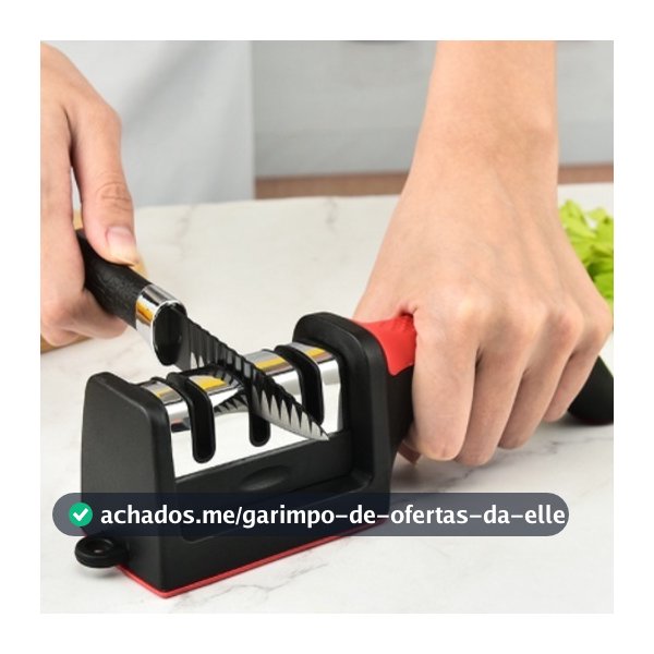 Amolador De Cozinha E Afiador de Facas 3 Fases Para Afiar Profissional