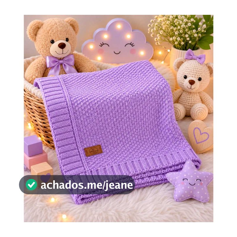 Manta de Tricot Para Bebê Cobertor Saída Maternidade