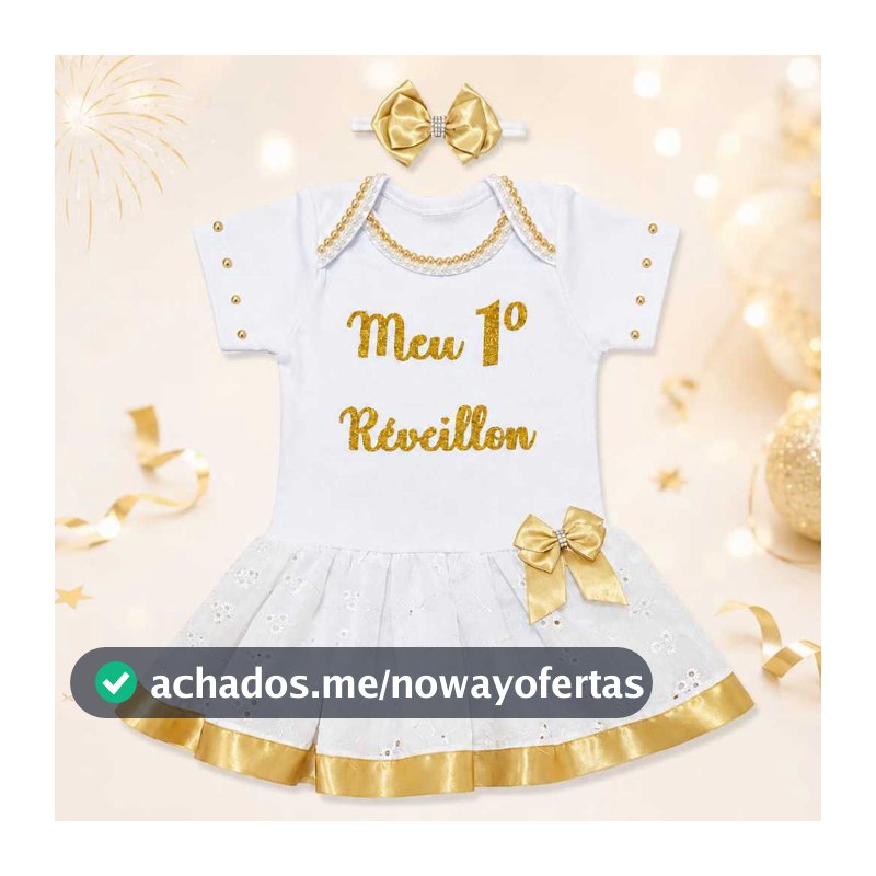Roupa de Ano Novo Infantil Bebê Menina Meu 1º Ano Novo Body de Réveillon Vestido de Natal Mamãe Noel Natalina
