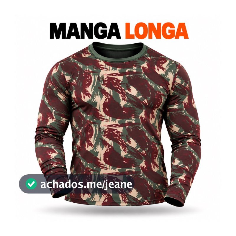 Camisa Térmica Masculina Camuflada UV 50+  Manga Longa | Camiseta Militar para Pescaria, Trilhas e Esporte Outdoor mato.