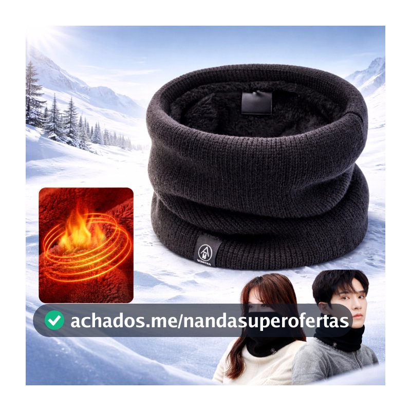 Cachecol Feminino Inverno Cachecol Masculino de Lã Balaclava Forrado