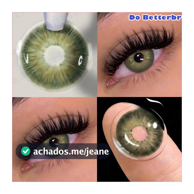 Lentes De Contato Coloridas 2pcs Contatos Coloridos Para Maquiagem De Cosméticos Olhos castanhos e verdes Natureza
